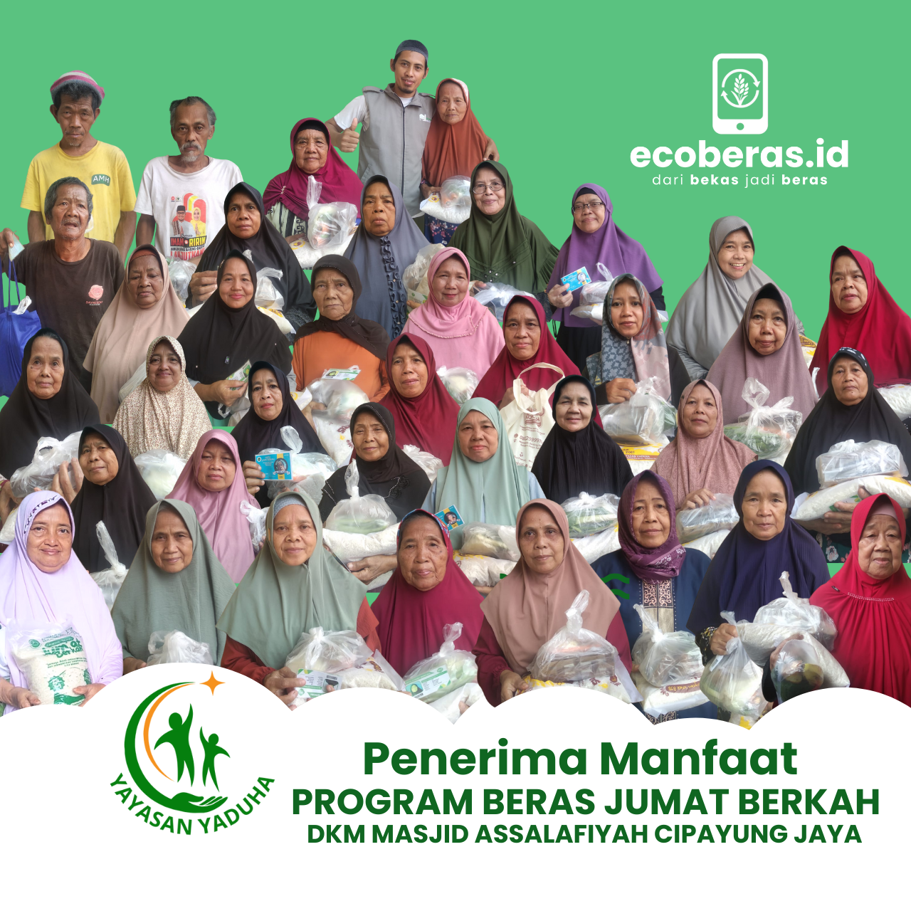 Foto Penerima Manfaat Program Beras Jumat Berkah DKM Assalafiyah